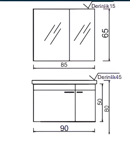 Terra  Banyo Dolabı 90
