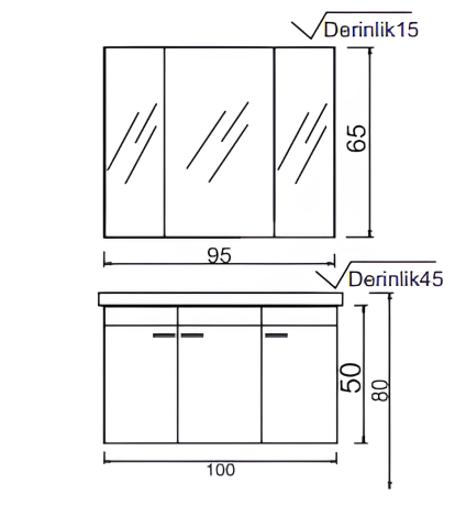 Terra  Banyo Dolabı 100
