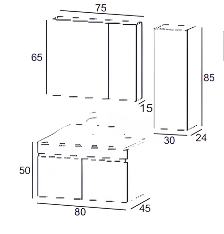 Etna Banyo Dolabı 80