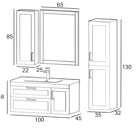 Beyoğlu Banyo Dolabı 100