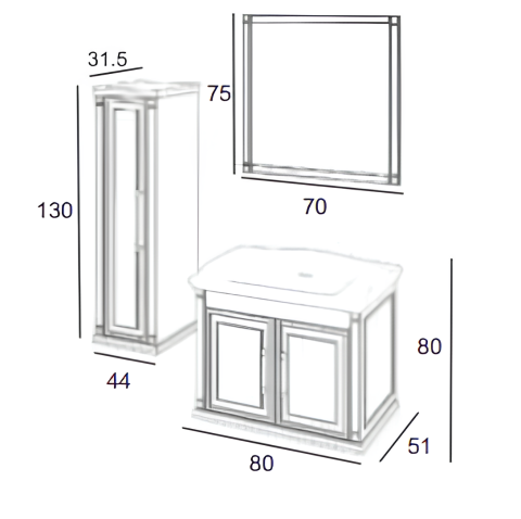 Albatros Banyo Dolabı 80