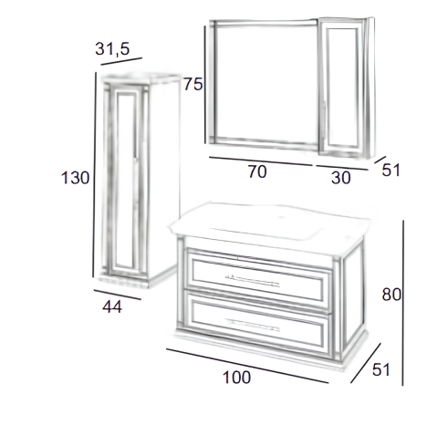 Albatros Banyo Dolabı 100