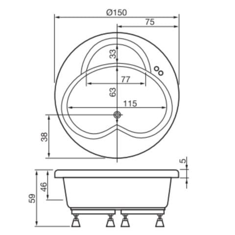 Daire Küvet Çap 150 Cm