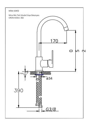 Mina Tek Gövde Eviye Bataryası