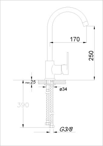 Mercan Tek Gövde Eviye Bataryası