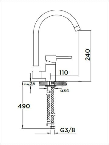 Pencere Önü Eviye Bataryası Siyah