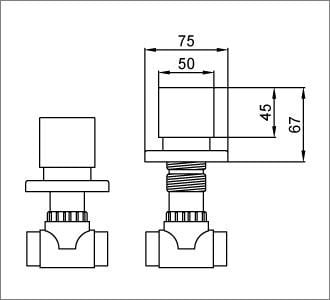 Yuvarlak Ankastre Stop Valf (20mm. 1/2'')