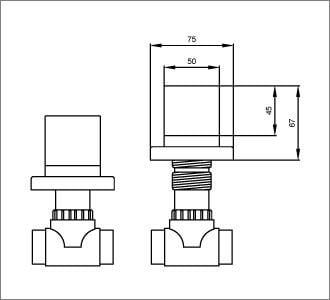 Kare Ankastre Stop Valf (25mm. 3/4'')