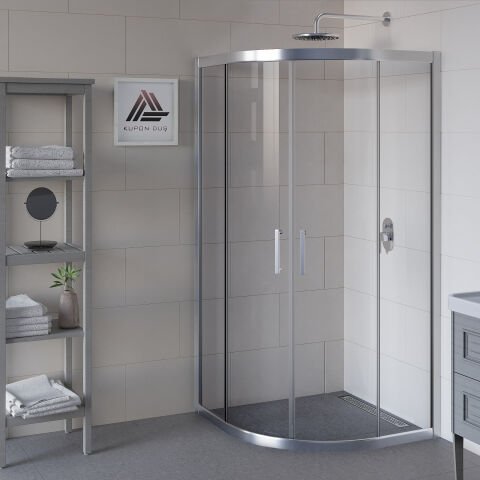 Vesta D300 Oval Duşakabin Parlak Profil Şeffaf Cam H: 190 cm