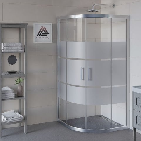 Vesta D300 Oval Duşakabin Parlak Profil Kumlu Cam H: 190 cm