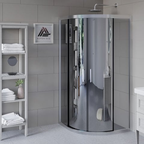 Vesta D300 Oval Duşakabin Parlak Profil Reflekte Aynalı Cam H: 190 cm