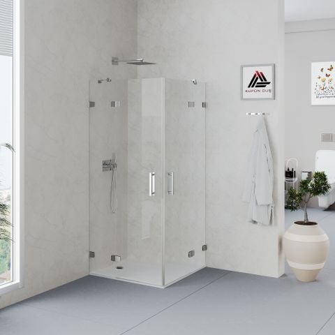 Helios D100 Kare Menteşeli Sistem Duşakabin Şeffaf Cam H: 190 cm