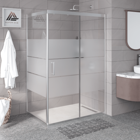 Vesta D201 Dikdörtgen Duşakabin Parlak Profil Kumlu Cam H: 190 cm