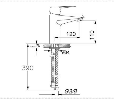 Dior Tek Gövde Lavabo Bataryası