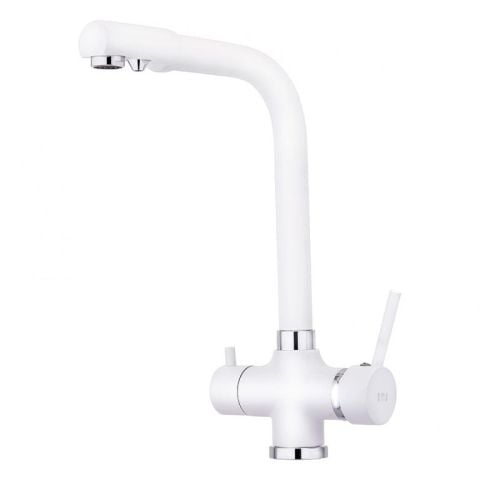 Arıtma Tek Gövde Eviye Bataryası Beyaz