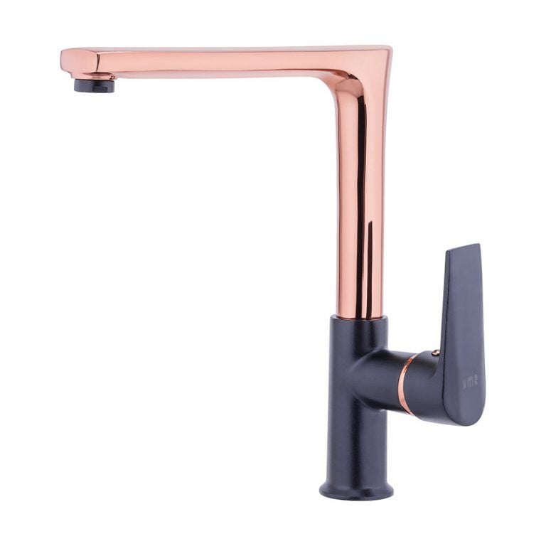 Tek Gövde Eviye Bataryası Rose Altın Siyah