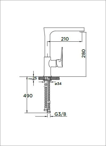 Tek Gövde Eviye Bataryası Siyah Rose Altın