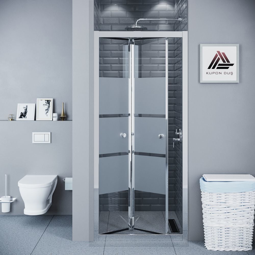 Vesta D500 Katlanır Duşakabin Parlak Profil Kumlu Cam H: 190 cm