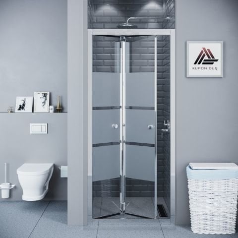 Vesta D500 Katlanır Duşakabin Parlak Profil Kumlu Cam H: 190 cm