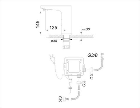 Fotoselli Lavabo Bataryası (Tek Girişli)