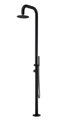 Bahçe Havuz Sahil Duş Sistemi Siyah Paslanmaz Çelik