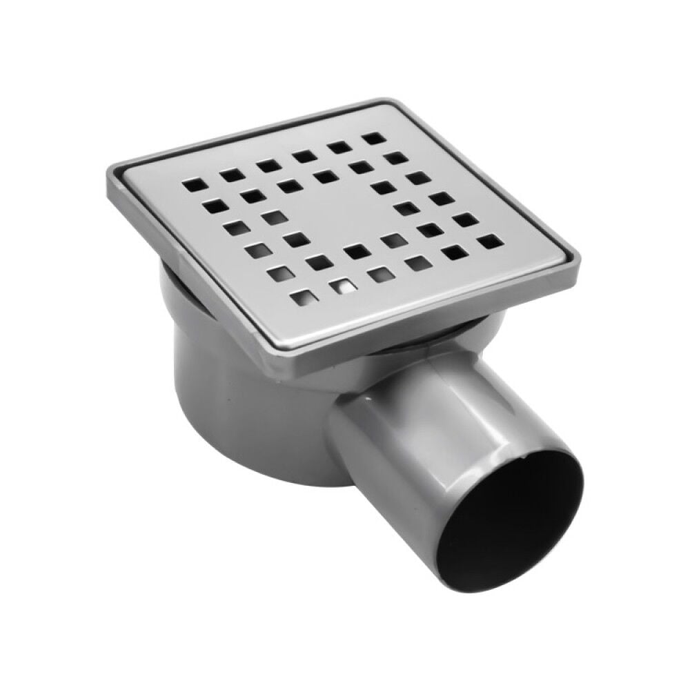 Klasik Plastik Çerçeveli Duş Süzgeçi Yan Çıkış 10*10 cm  Ø50