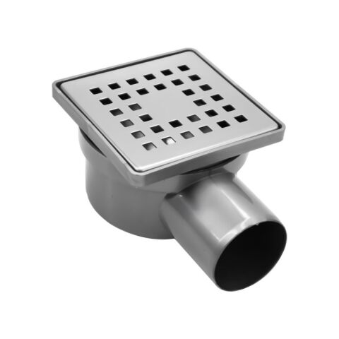 Klasik Plastik Çerçeveli Duş Süzgeçi Yan Çıkış 10*10 cm  Ø50